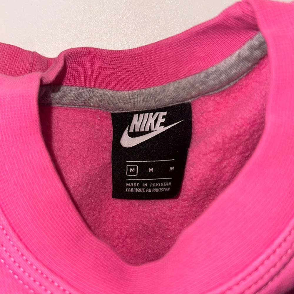 Nike Hot Pink Crewneck Sweatshirt with White Swoosh - Picture 2 of 4